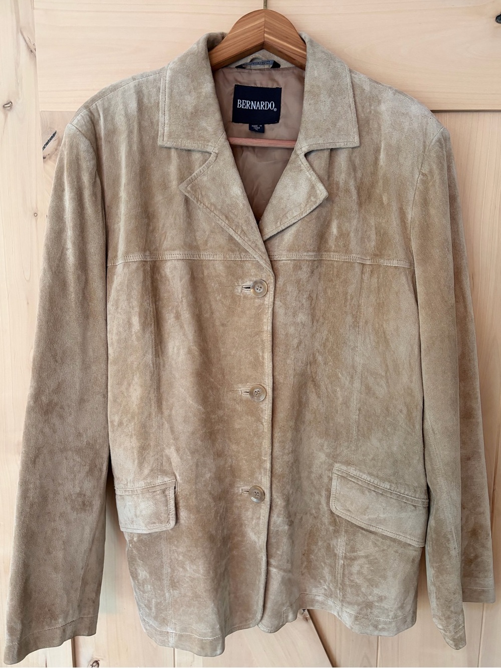 Bernardo Women's Suede Button-Front Jacket in Beige. Autumn, Fall, Winter